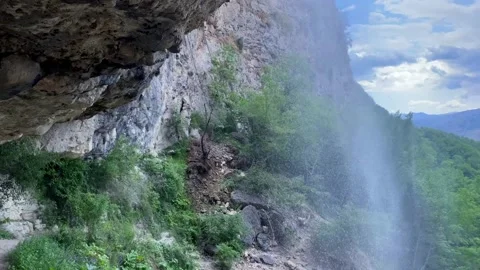 Afurja Waterfall, the highest waterfall in Azerbaijan Stock-Footage 316880265