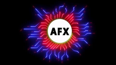 AFX text neon circuit board glowing style 스톡 일러스트