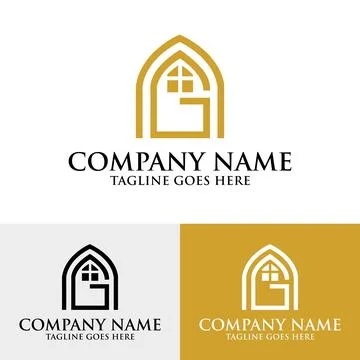 AG letter Initial Typography Real Estate Brand Logo Template Stock Illustration