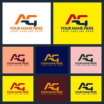 Ag letter logo or ag text logo and ag word logo design. Stock Illustration