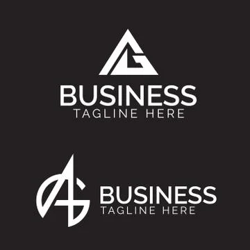 AG monogram logo set Ilustración de archivo