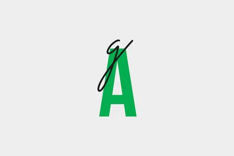 Ag typography text vector logo design. A and g iconic brand logo design. Stock Illustration