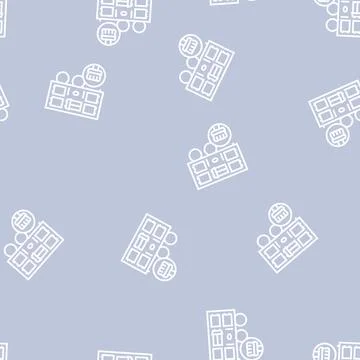 Aga cleaning line seamless pattern Stock Illustration