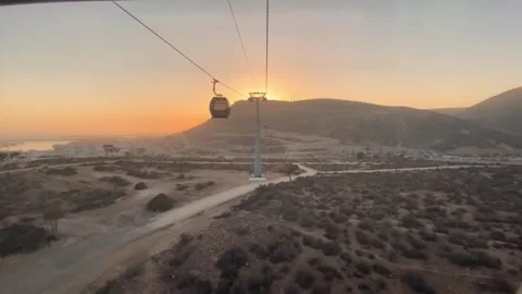Agadir Morocco Cable Car Sunset Cinematic Ride Stock Footage 335326368