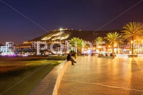 Agadir at night Stock Photos