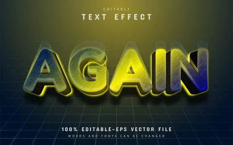 Again 3d text effect editable Stock Illustration