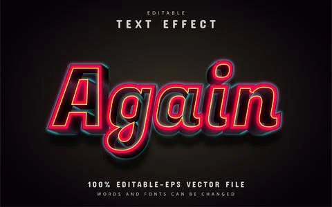 Again text, red 3d text effect Stock Illustration