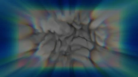 Against the background of the rays that refract the light, thick gray smoke Stock Footage 168505972