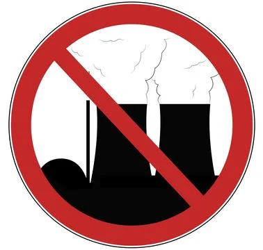 Against nuclear power Stock Illustration
