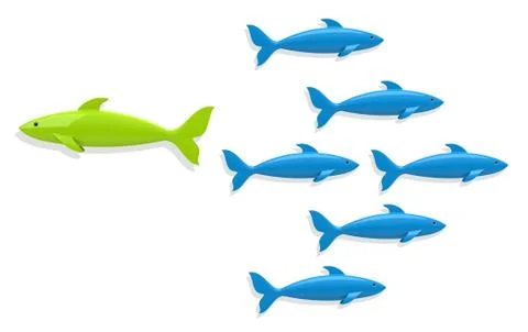 Against the stream Stock Illustration