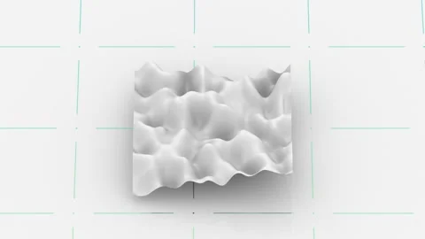 Against a white background lined with green lines, an elastic white square of Stock Footage 152991538