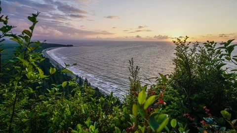 Agate Beach Sunset Timelapse Stock Footage 94007837