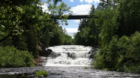 Agate Falls, Agate Falls State Scenic Area, Michigan 스톡 동영상 64884877