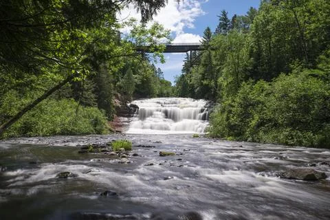 Agate Falls, Agate Falls State Scenic Site, Michigan Stock Photos
