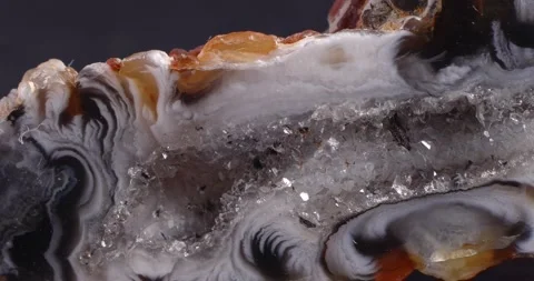 Agate geode. Close-up stone texture. Panorama. Stock Footage 164832861