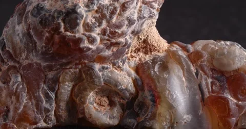 Agate geode. Outer shell. Close-up of the structure of the stone. Stock Footage 165266711