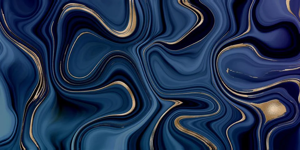 Agate marble fluid stone texture with gold Stock Illustration