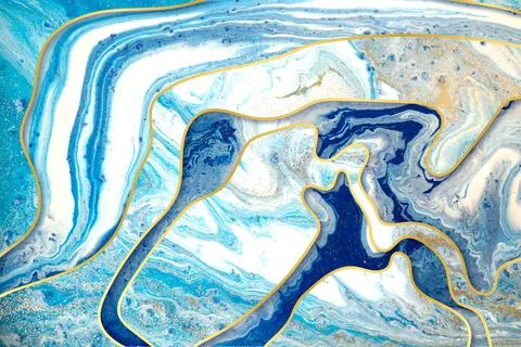 Agate ripple pattern imitation. Blue abstract illustration. Stock Illustration