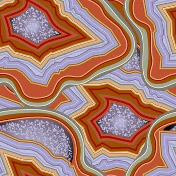 Agate. Seamless Pattern. Precious stone, gemstone, mineral. Section of druses Stock Illustration