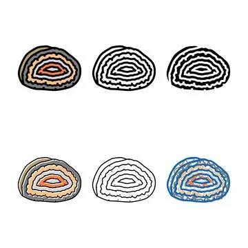 Agate stone rock color range icon vector 스톡 일러스트