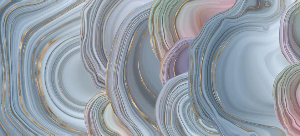 Agate stone texture with gold Stock Illustration