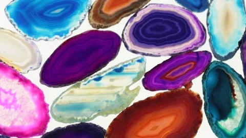 Agate stones  set.agate macro background Stock Footage 110624001