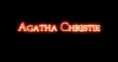 Agatha Christie written with fire. Loop Stock Footage 130333428