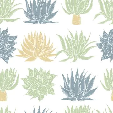 Agave. Vector pattern. Stock Illustration