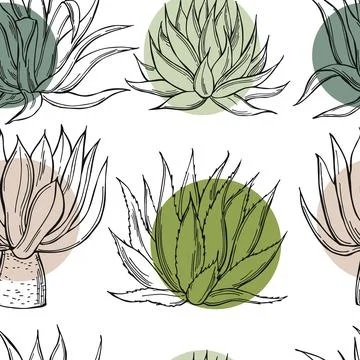 Agave. Vector pattern. Stock Illustration