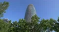 Agbar Tower's top seen from the street in Barcelona 4k or 4k+ Resolution