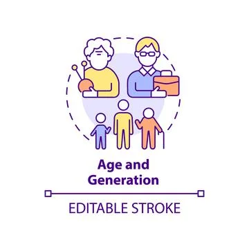 Age and generation concept icon Stock Illustration
