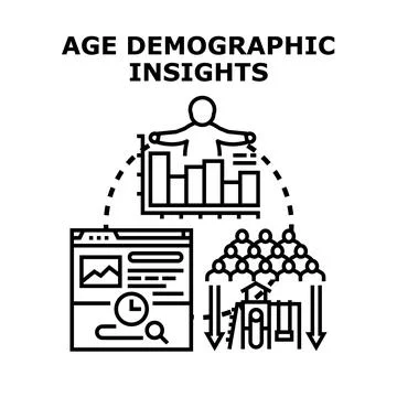 Age demographic insights concept analyzing population data Stock Illustration