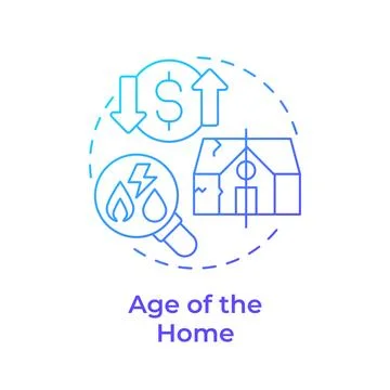 Age of the home blue gradient concept icon Illustration