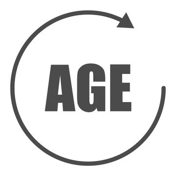Age icon design. vector illustration. arrow symbol. Age limit concept, pixel Stock Illustration