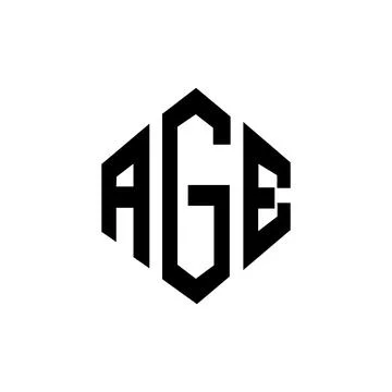 AGE letter logo design with polygon shape. AGE polygon and cube shape logo .. Stock Illustration
