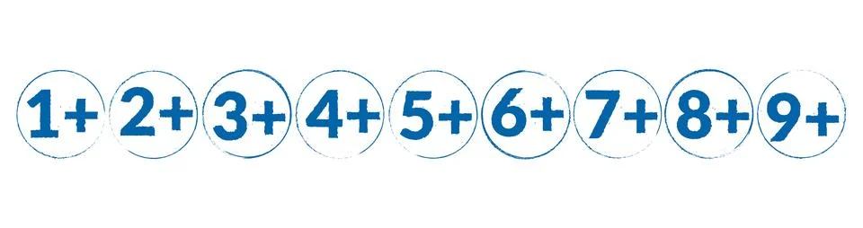 Age limit stamp icon vector set. Children year plus sign. Grunge label. Kids Stock Illustration