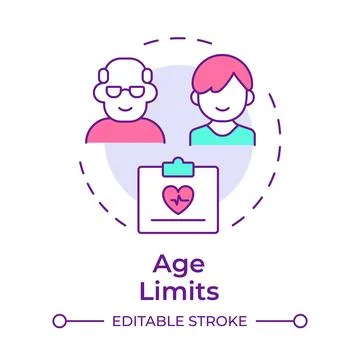 Age limits multi color concept icon Stock Illustration