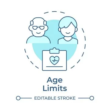 Age limits soft blue concept icon Stock Illustration