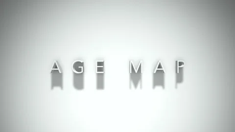Age map 3D title animation with shadows on a white background Vídeos de archivo 297380811