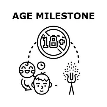 Age milestone concept, human life phases development Stock Illustration