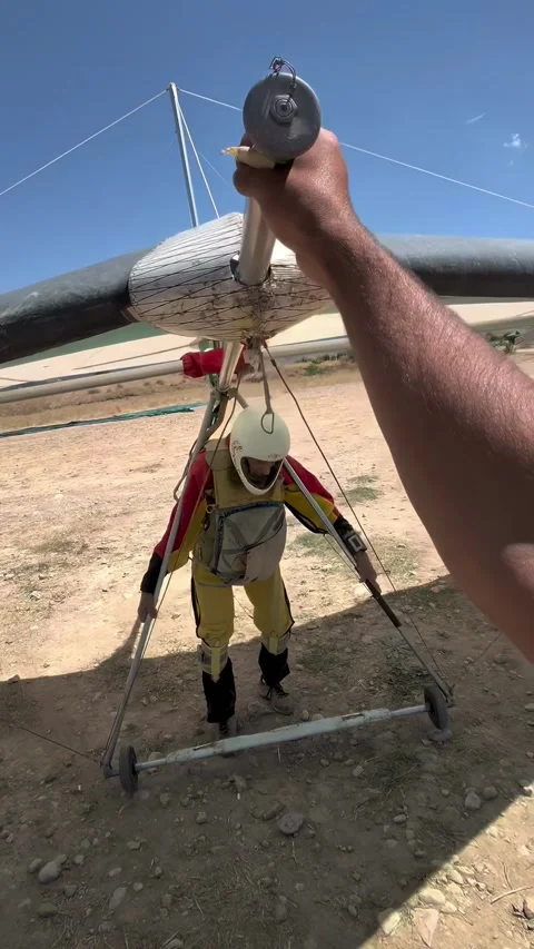 Age is No Obstacle for 75-Year-Old Hang Glider, Tashkent, Uzbekistan - 06 Aug 20 Stock Footage 342623837