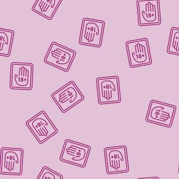 Age prevent product label caution line seamless pattern Stock Illustration