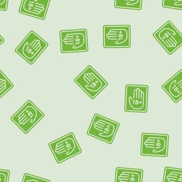 Age prevent product label caution glyph seamless pattern Illustrazione stock