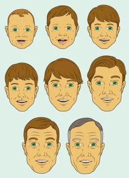 Age Progression Stock Illustration