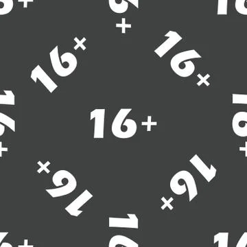 Age restriction 16 pattern Stock Illustration