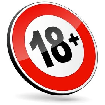 Age restriction sign Stock Illustration
