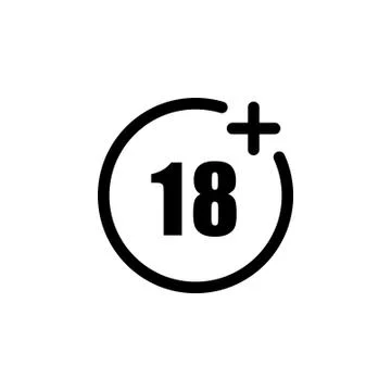 Age restriction symbol vector. 18+ symbol vector. Adult content icon. Stock Illustration