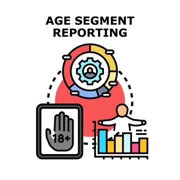 Age segment reporting and demographic data analysis Stock Illustration