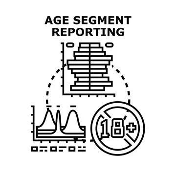 Age segment reporting demographics analysis and targeting Stock Illustration