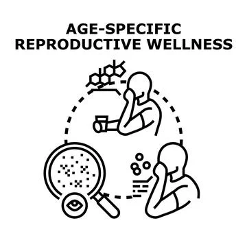 Age specific reproductive wellness concept for health planning Stock Illustration